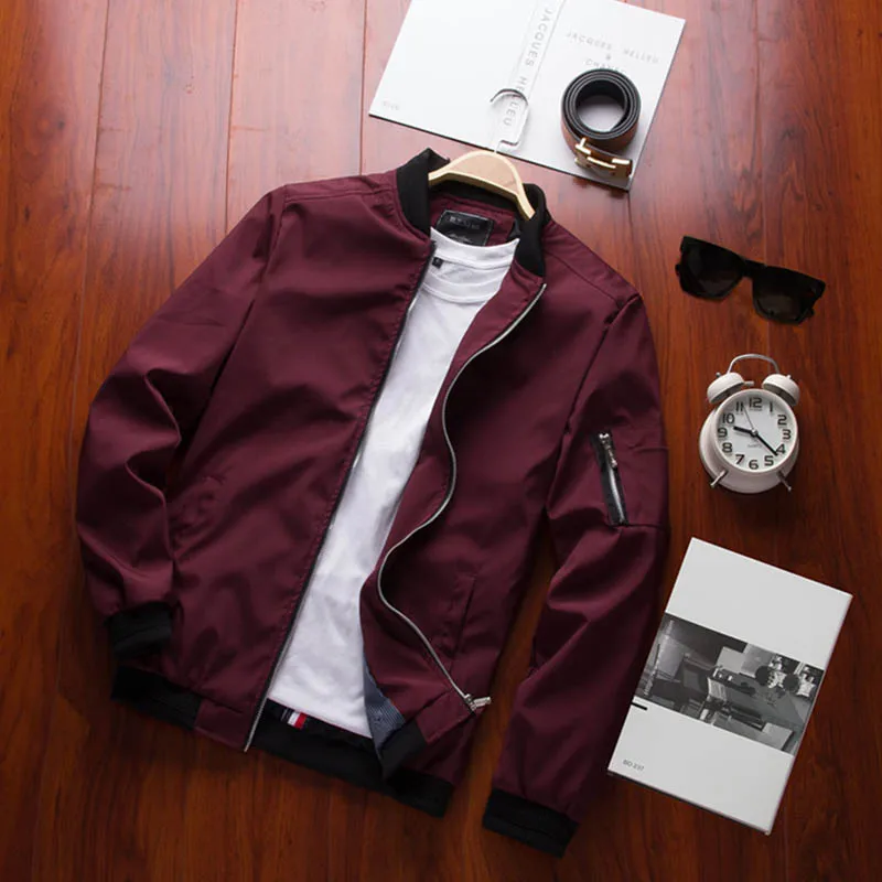

New men's bomber jacket jk casual hooded spring and autumn windbreaker hip-hop Harajuku street clothing men's zipper jacket coat