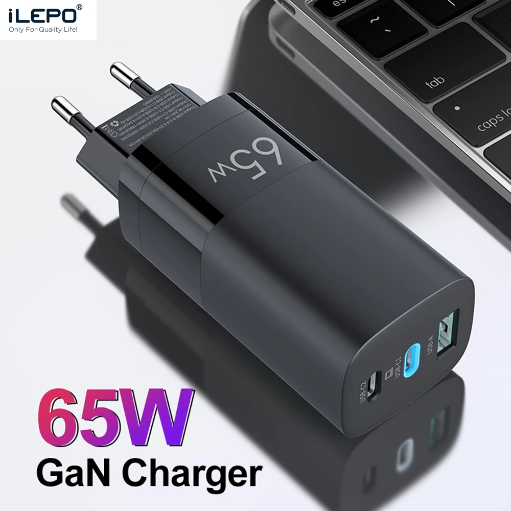 GAN 65W USB C зарядное устройство Быстрая зарядка QC4.0 QC PD3.0 PD Type для переключателя MacBook