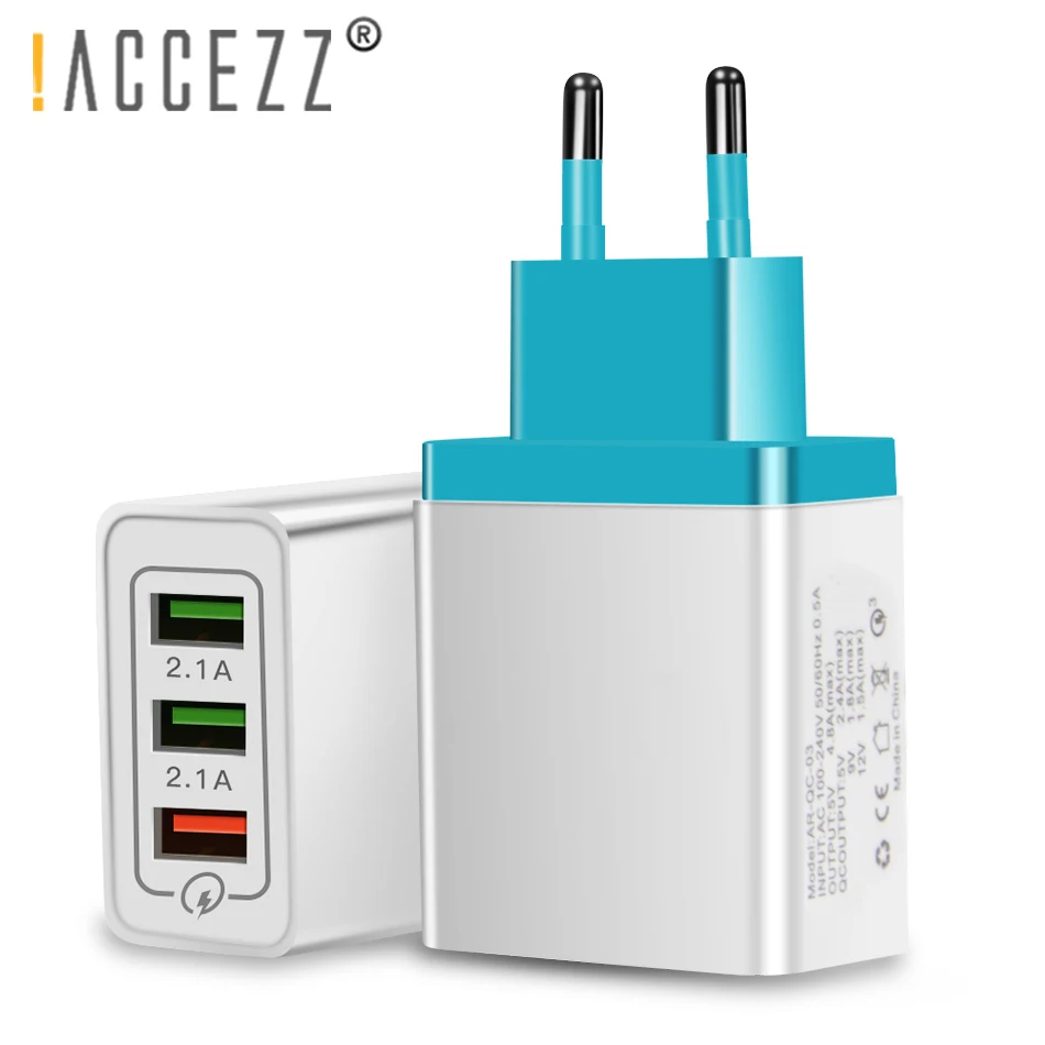 ! ACCEZZ Quick Charge 3 0 USB зарядное устройство для iPhone 11 Pro Samsung Xiaomi Huawei LG QC3.0 европейская