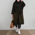 Женская Вельветовая парка с капюшоном Johnature, однотонная, на пуговицах, с карманами, винтажная, теплая, зимняя, 2020