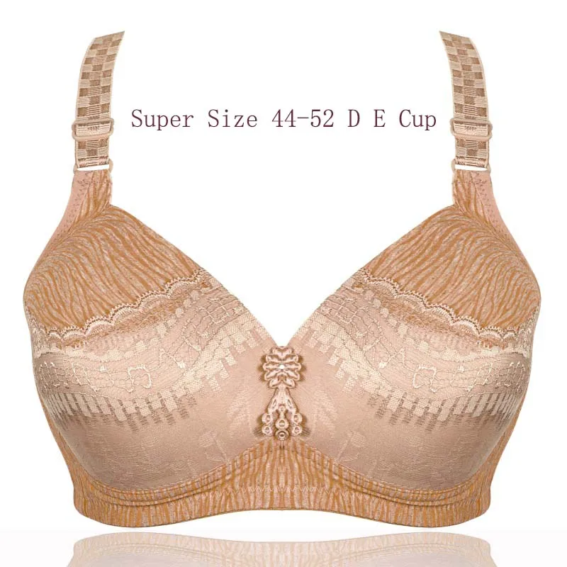 

Big Chest Women Favorite Underwear Size 44-52 D E Cup Floral Print Bras For Women Unlined Super Thin Bralette