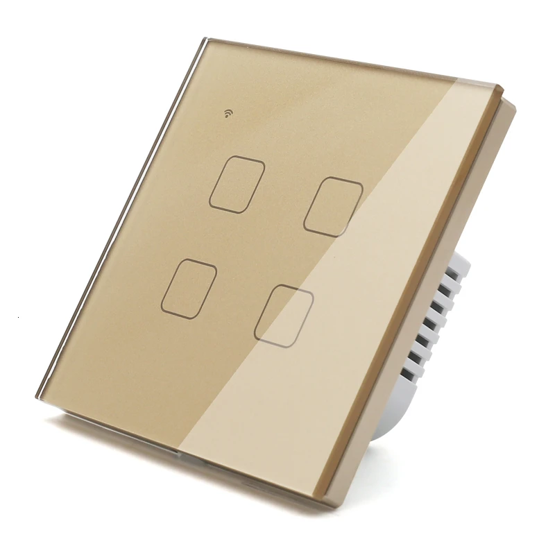 WIFI сенсорный светильник настенный выключатель Золотое стекло синий светодиод