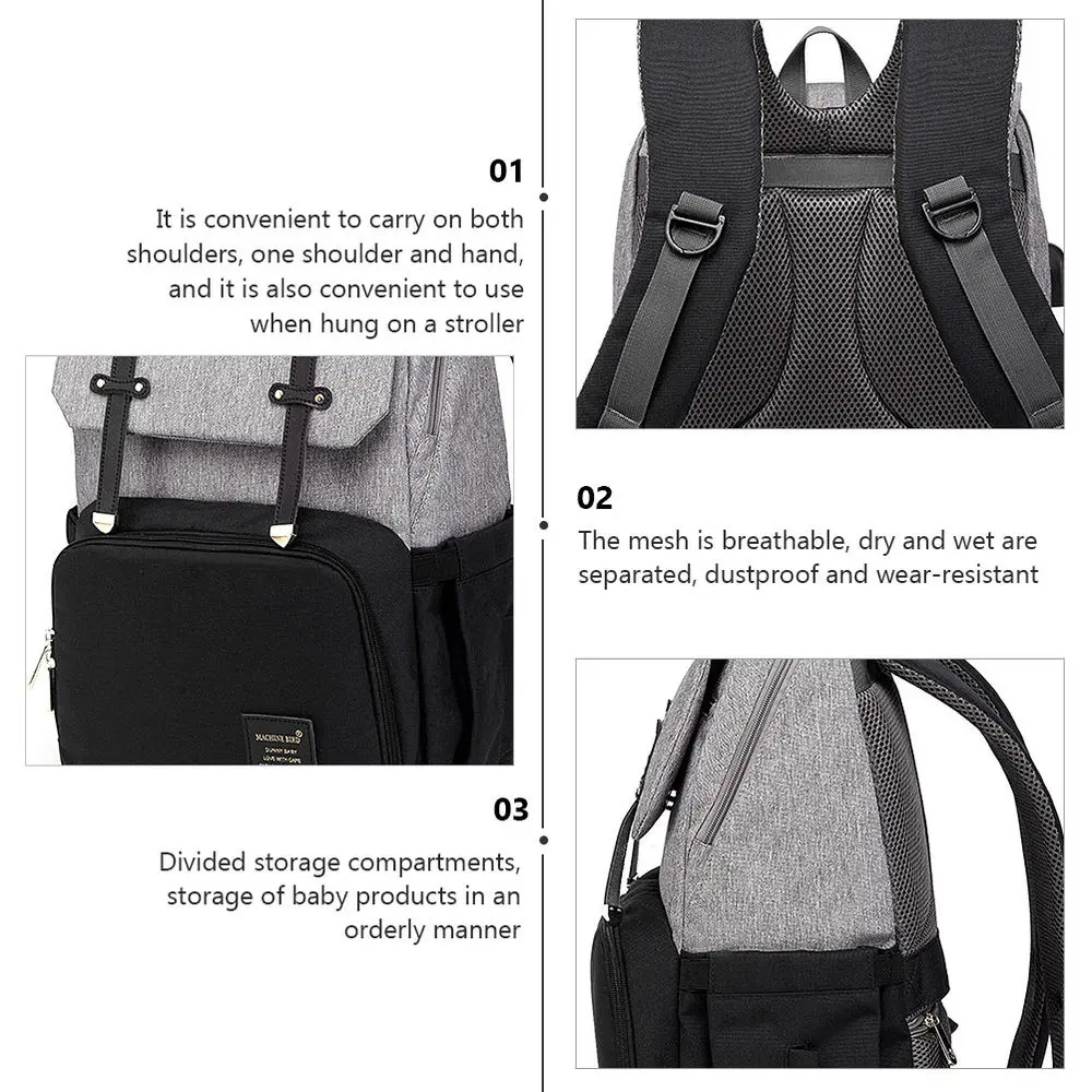 

1PC Multi-function Large Capacity Backpack Double Shoulder Mother Baby Bag