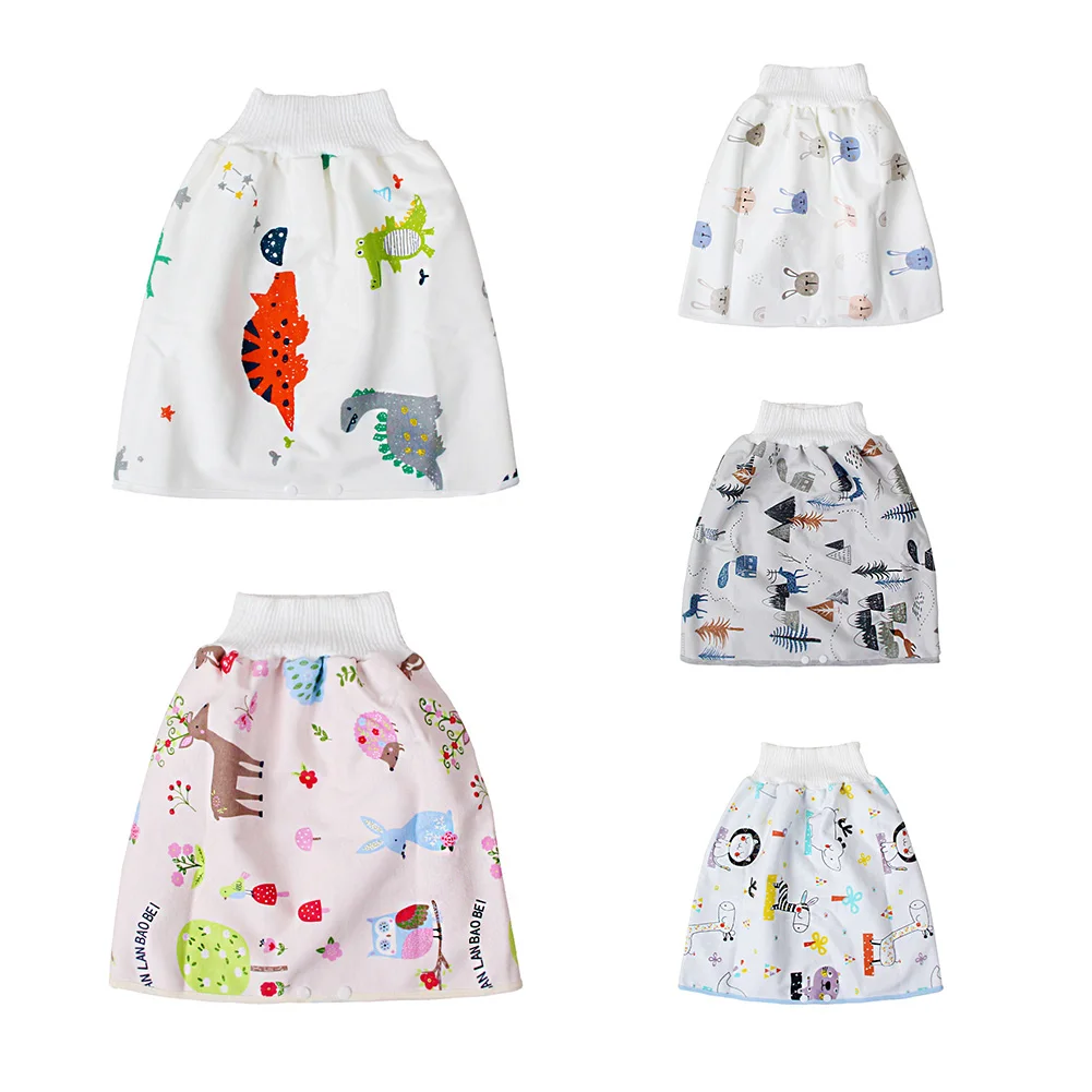 

Waterproof Baby Diaper Home Soft Cotton Anti Leakage Infant Training High Waist Bedroom Skirt Shape Absorbent Short Breathable