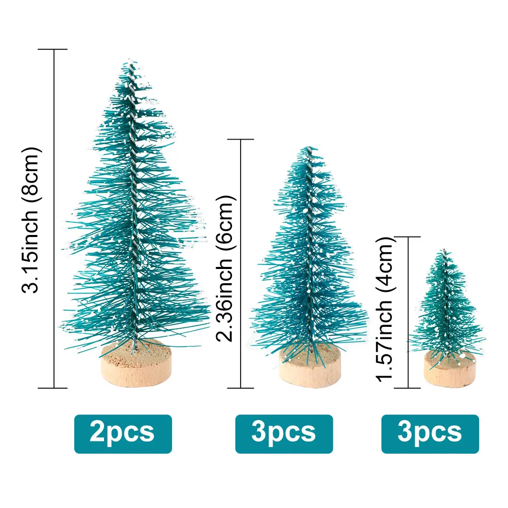 mini tree blue Войлочные DIY Мини украшения для рождественской елки Санта-собака Лапа чулок детские игрушки подарки мешок поддельные цветы Рождественская елка орнамент год - Цвет: mini tree blue