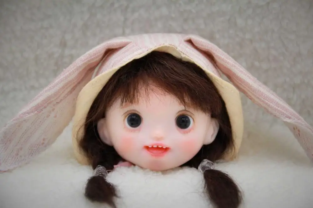 Head 6 no wig OB11 кукла ручной работы на заказ 1/8 BJD куклы OB голова и Обнаженная кукла Полимерная глина - Цвет: Head 6 no wig