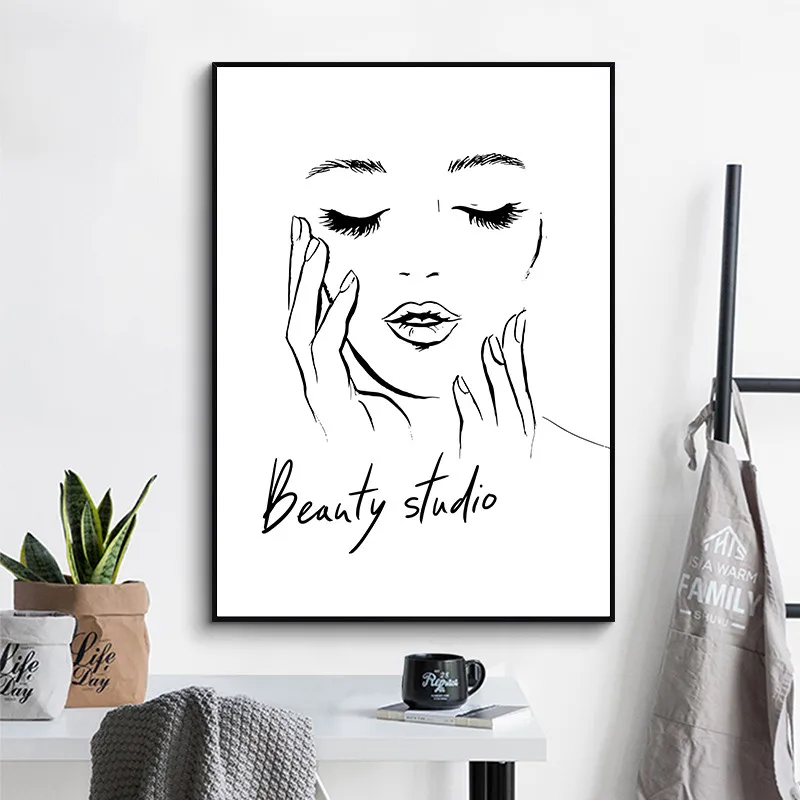 Картина для макияжа бровей и ресниц TB29 модные женские холщовые плакаты настенные