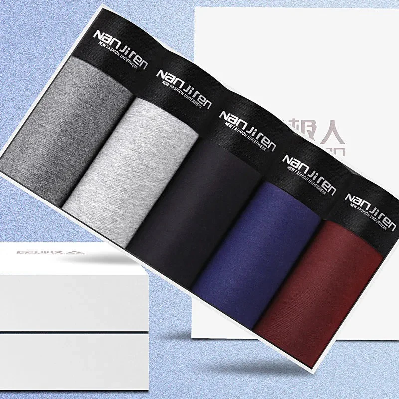 

Трусы-боксеры мужские 4 шт./лот, хлопковое нижнее белье, дышащие пикантные однотонные, удобные шорты с принтом