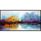 Картина по номерам на холсте, с рамкой, речной пейзаж