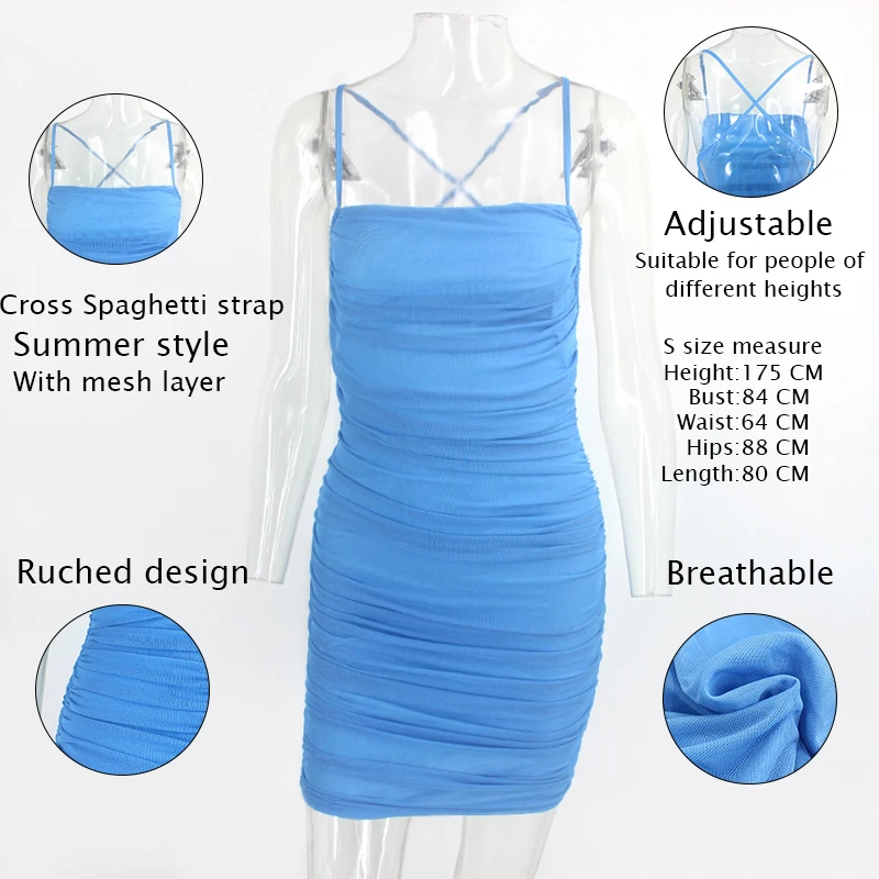 Сетчатое летнее платье Justchicc с открытой спиной женское Плиссированное