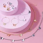 Комплект из колье и серёг, с подвеской-бабочкой