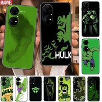 hulk cartoon phone case for huawei p50 p40 p30 p20 10 9 8 lite e pro plus black etui coque painting hoesjes comic fas