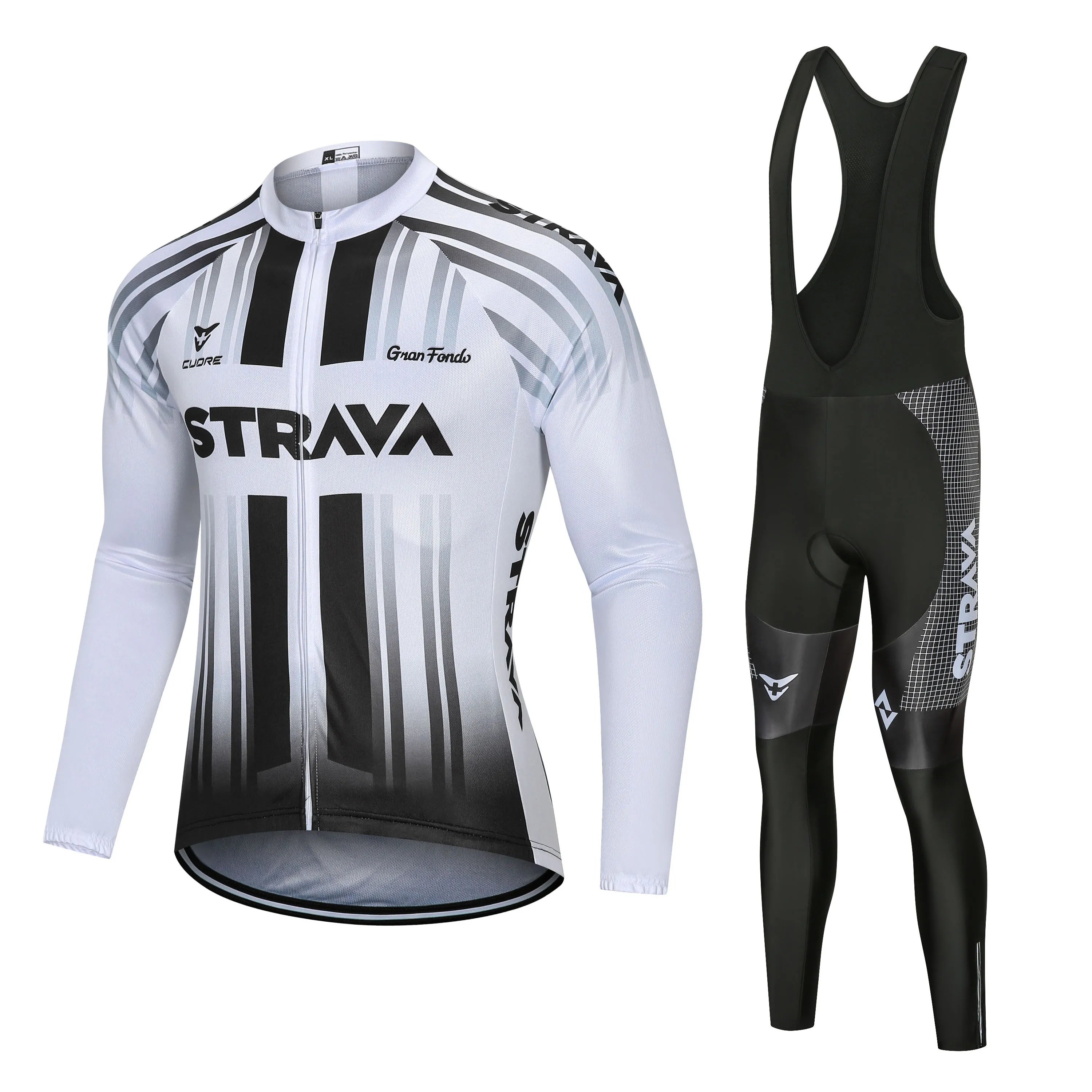 

2021 Autumn Quick-Dry STRAVA Long Sleeve Cycling Jersey Set MTB Bike Cycling Pants Spring Racing Road Bicycle Cycling Clothing