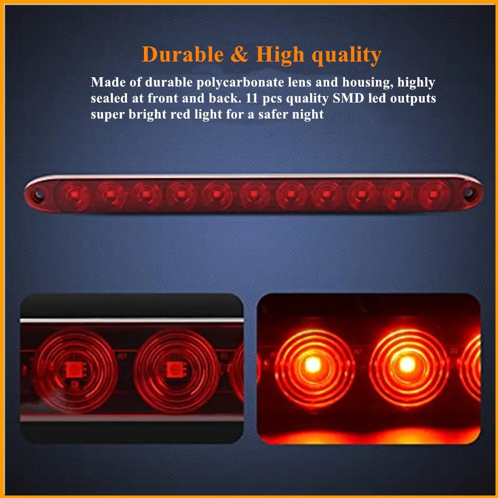 16-дюймовая 11 светодиодсветильник красная световая панель прицепа для