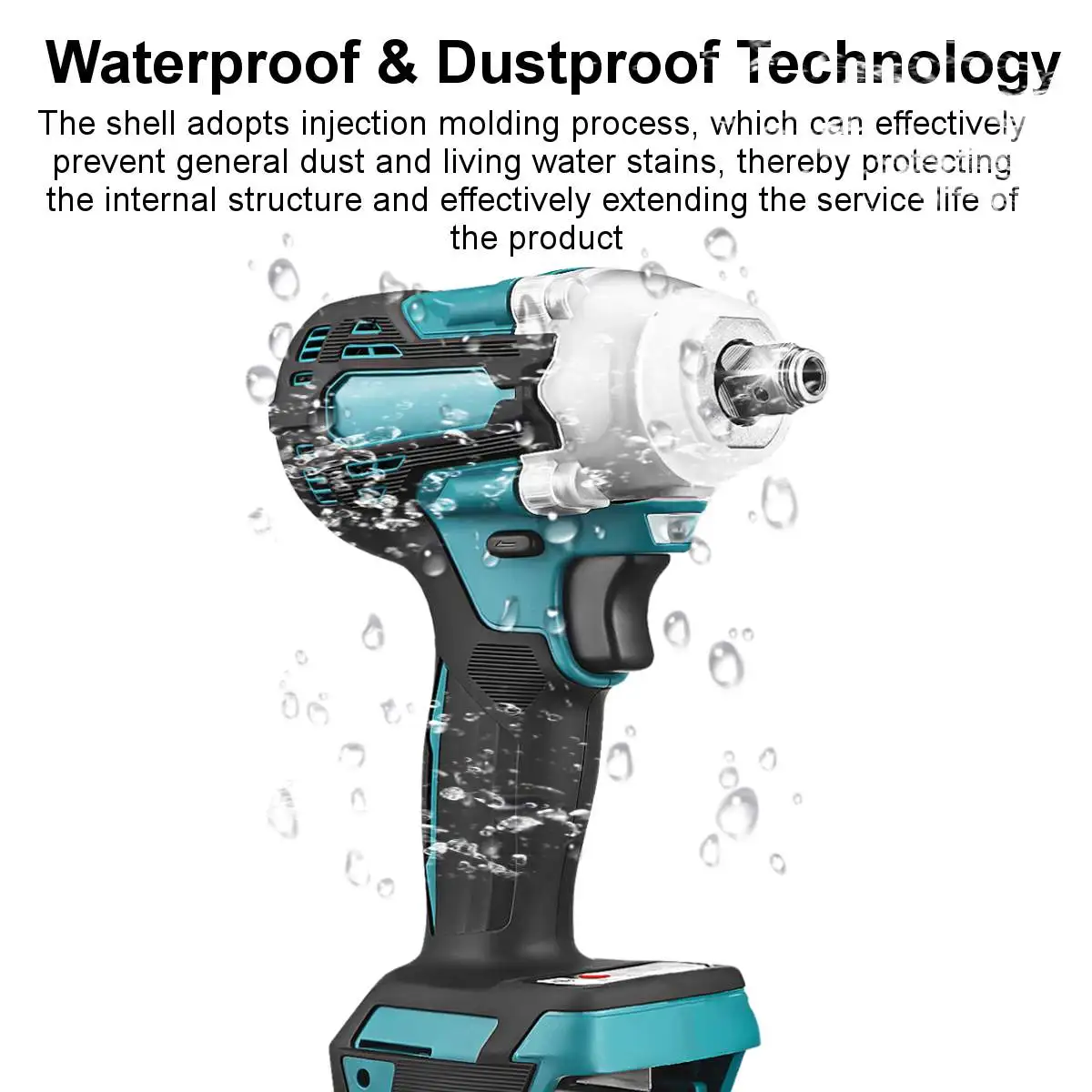 

2 in 1 18V 800N.M Cordless Electric Impact Wrench 1/2" Brushless Wrench Electric Wrench Drill LED Light for Makita Battery