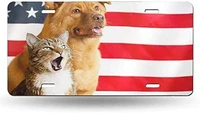 yunsu american dog and cat license platecar decor personalise tagnovelty car front license plate metal aluminum car plate