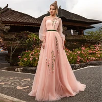 charming lady applique full sleeveless eveing dress tulle floor length strapless with sashes dinner party for women %d9%81%d8%b3%d8%a7%d8%aa%d9%8a%d9%86 %d8%a7%d9%84%d8%b3%d9%87%d8%b1