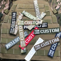 custom laser cutting your logo patch name tapes reflective material white letters morale tactics military airsoft