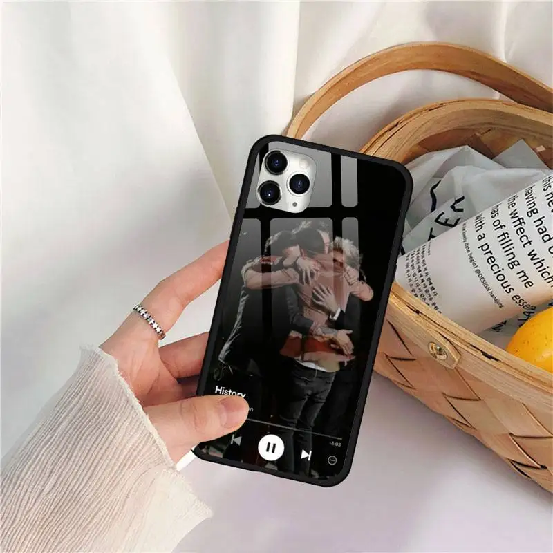 

One direction British band Phone Case Tempered glass For iphone 11 12 PRO MAX X XS XR 5C 6 6S 7 8 plus