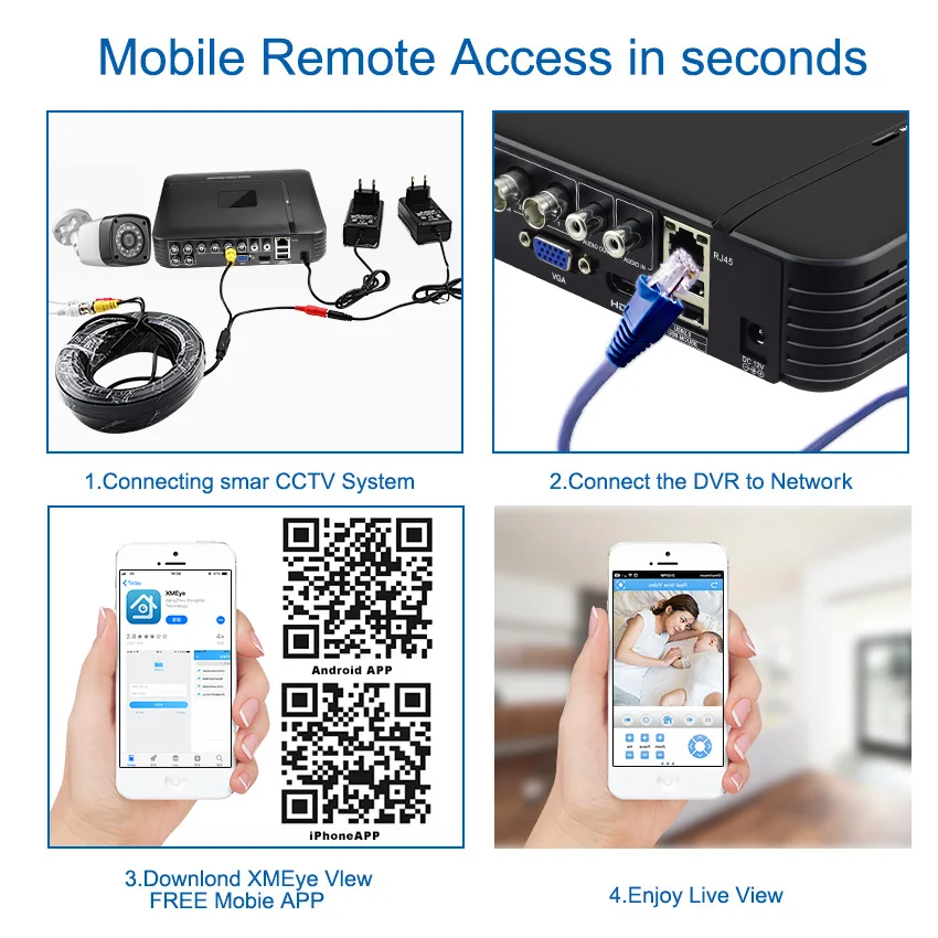 KERUI AHD система камер домашней безопасности 8CH DVR комплекты аудио запись HDMI CCTV