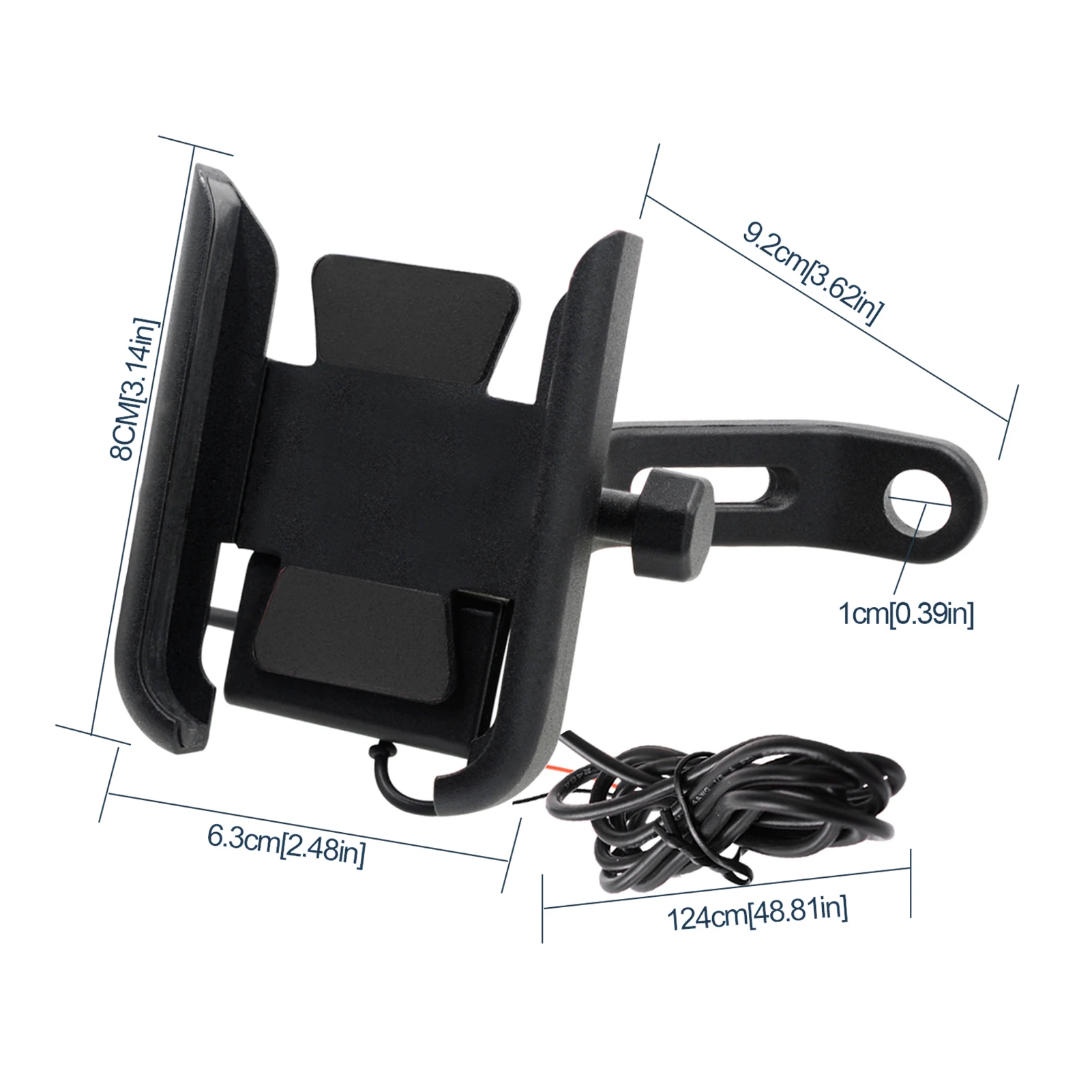 

For 4-6.5 inch mobile phones Bracket Unicersal Motorcycle Phone Holder 360-Degree Rotation Bike Mirror Mount with USB Charger