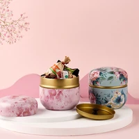 tea containers japanese style herbal tea cans candy snacks small round cans mini portable tinplate cans packing box