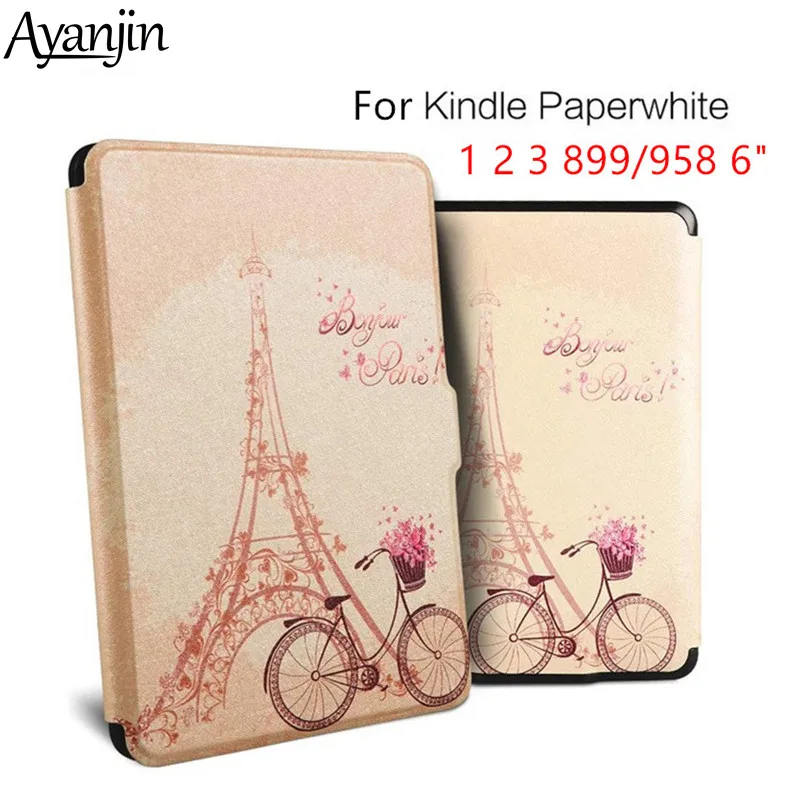 Ультратонкий чехол из искусственной кожи для Kindle Paperwhite 123 смарт-чехол Amazon 1 2 3 e-Reader