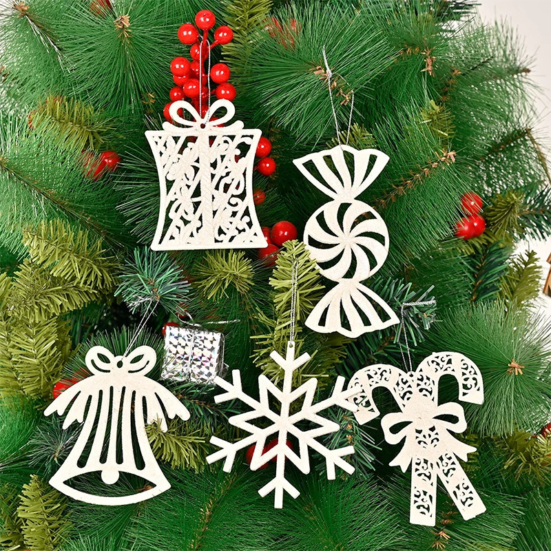 

Merry Christmas Bell Crutch Snowflake Xmas Tree Pendant Christmas Decoration for Home Xmas Gifts Ornaments Navidad New Year 2022