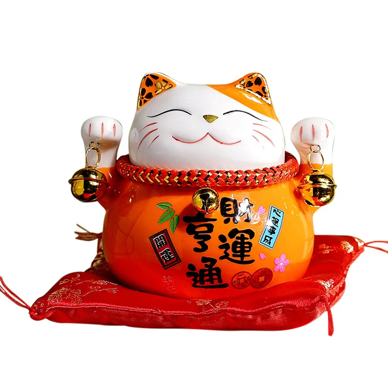 

Cute ceramic lucky cat crafts ornaments living room entrance car creative decoration crafts opening lucky cat