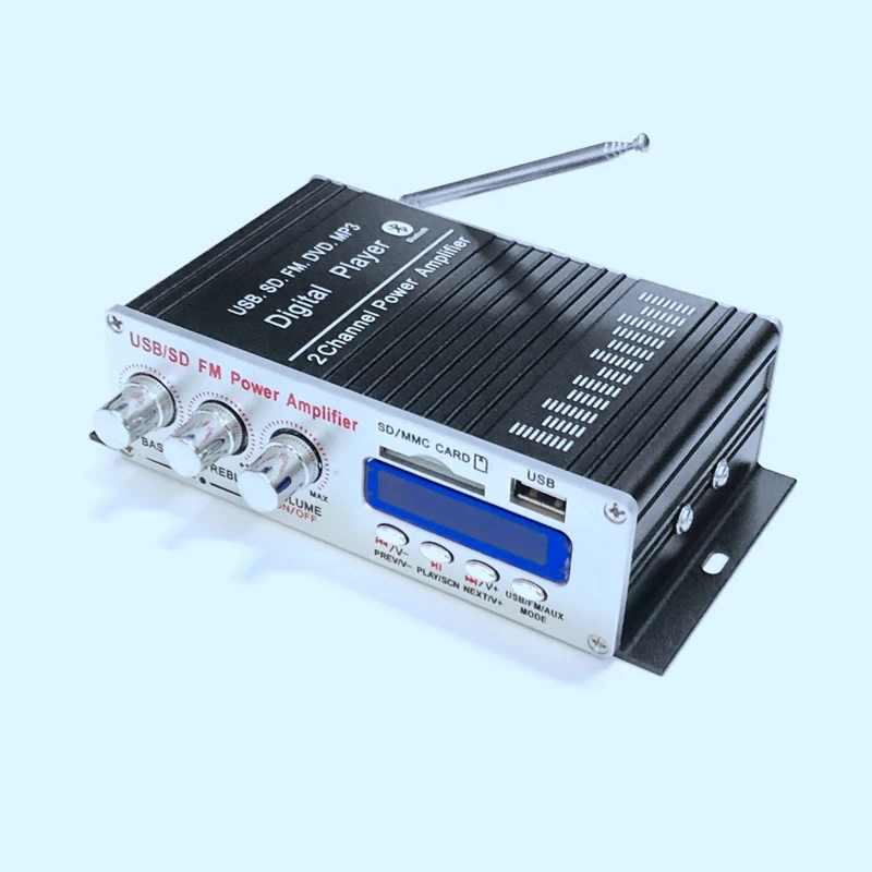 Hi-Fi 20Wx2 Bluetooth усилитель с дистанционным наконечником DC12V двухканальный поддержка