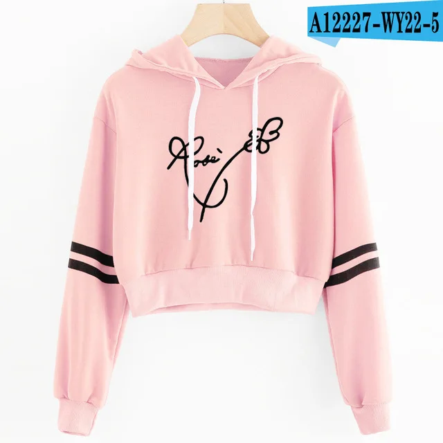 pink Женская укороченная толстовка с капюшоном черного и розового цвета, женская сексуальная укороченная Толстовка harajuku черного и розового цветов, уличная куртка, одежда KPOP - Цвет: pink