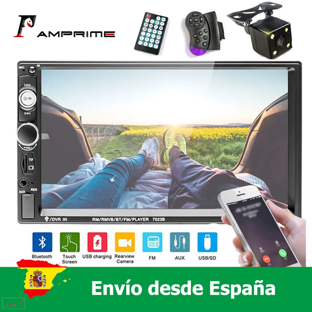 AMprime 7-дюймовый автомобильный радиоприемник HD сенсорный экран Поддержка Android Iphone