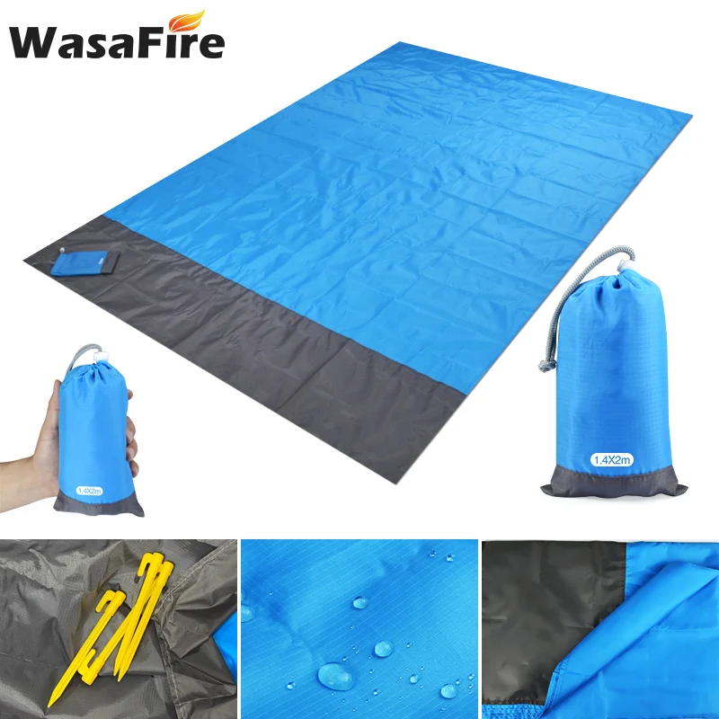 

1.4x2m Waterproof Pocket Beach Mat Sand Blanket Camping Outdoor Picnic Tent Folding Mattress Portable Lightweight Mat