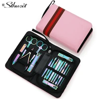 manicure set pedicure sets nail clipper stainless steel professional nail cutter tools with travel case kit 16in1