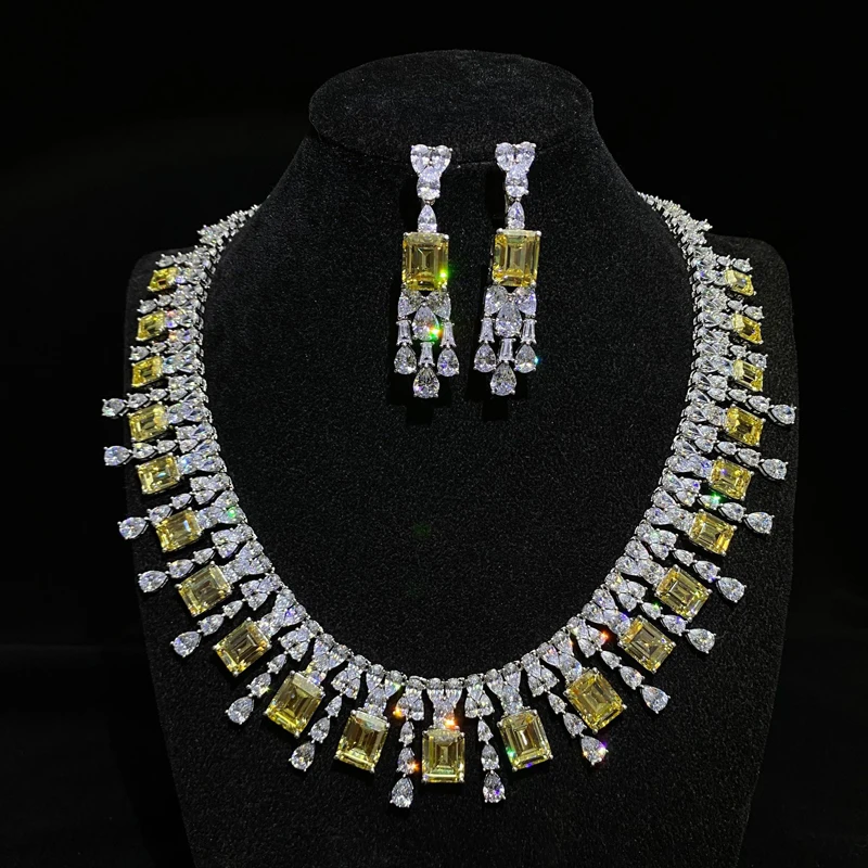 

Knobspin 100% 925 Sterling Silver Fulll Wedding Pendant Necklace For Women Sparkling High carbon Diamond Party Fine Jewelry