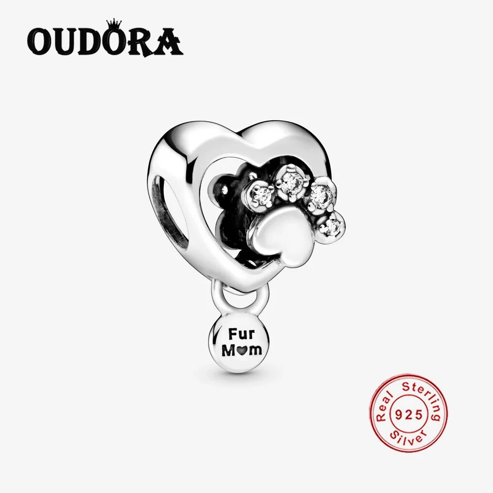 

Браслет женский из серебра 925 пробы с подвеской в виде собачьей лапы