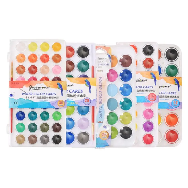 

36 Color Fundamental Watercolor Pain Set with Paint Brush Watercolor Set