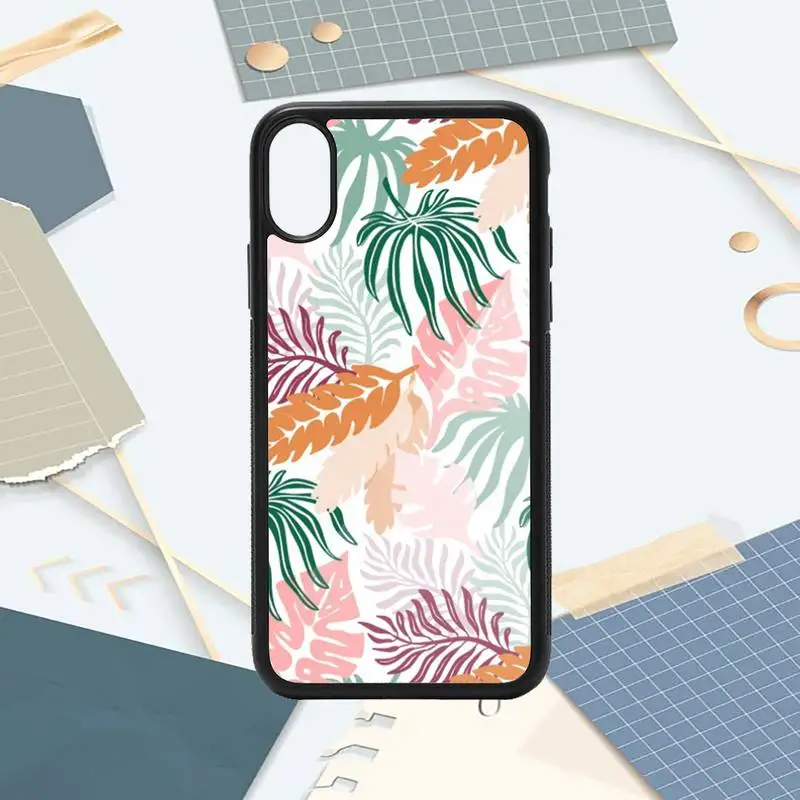 

Retro Leaves aesthetics Phone Cases PC for iPhone 11 12 pro XS MAX 8 7 6 6S Plus X 5S SE 2020 XR