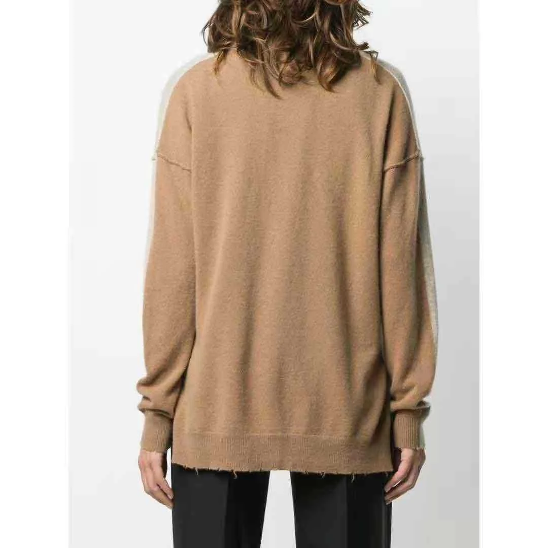

2021 New Women V-Neck Knitted Cardigan Lady Color Contrast Long Sleeve Casual Knitwear Outwear Tops with Pockets