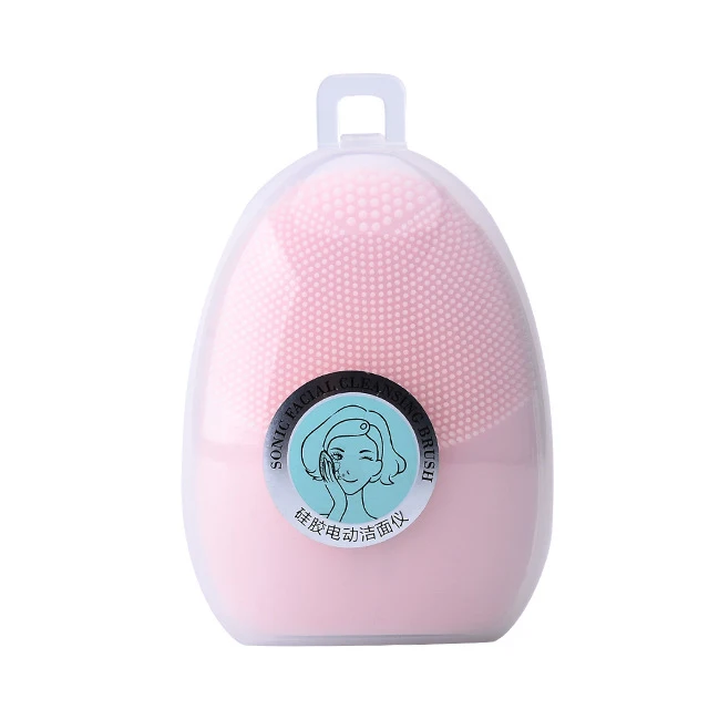 Pink Щетка для чистки лица электрическая щетка для мытья лица Массажная щетка для глубокой очистки пор отшелушивающая Водонепроницаемая силиконовая щетка для лица - Цвет: Pink