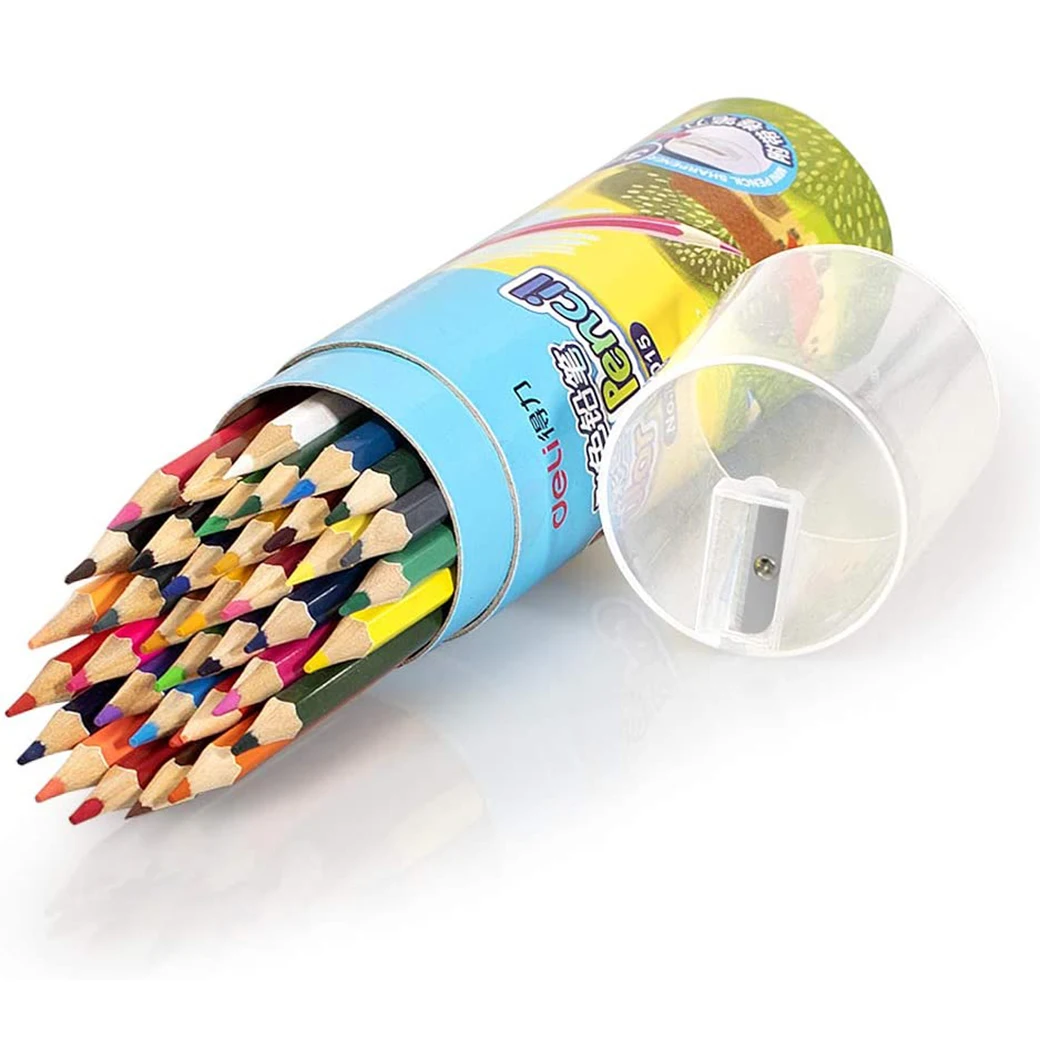 

36 Pack Colored Pencils with Built-in Sharpener in Tube Cap Vibrant Color Presharpened Pencils for School Kids Teachers Painting