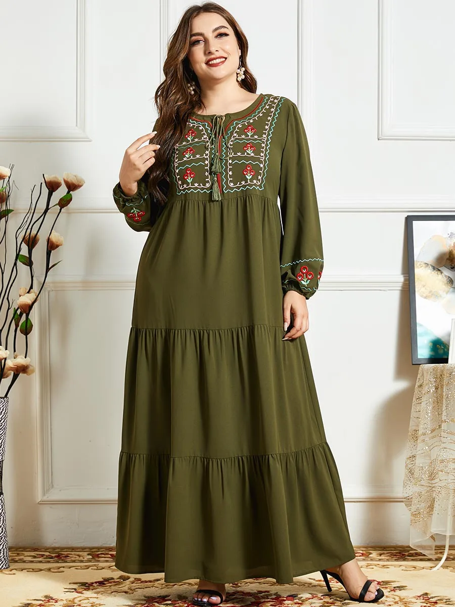 

Kaftan Robe Dubai Abaya Turkey Muslim Dress Women Islam Caftan Abayas Plus Size Dresses Eid Mubarak European Clothing Musulman