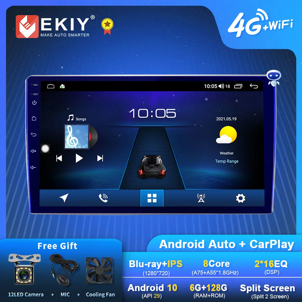 

EKIY S7T Android 10 Автомагнитола для Toyota Hiace 2010-2018 Navi GPS 1280*720 IPS Carplay мультимедийный видеоплеер головное устройство DVD HU