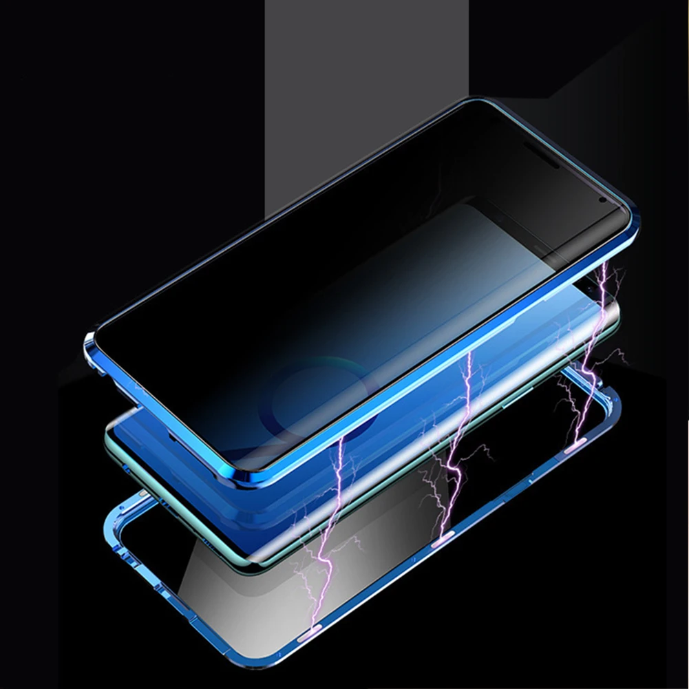 Магнитный чехол для samsung Galaxy S10, 5G, S9, S8 Plus, защита от прописывания, закаленное стекло, полное покрытие, Защита для samsung Note 8, 9