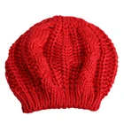 Теплый зимний женский берет, вязаная мешковатая шапка, многоцветная лыжная шапка, Новинка