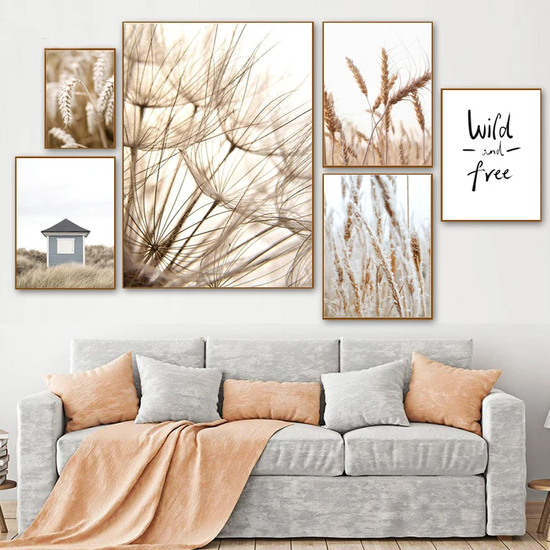 

Winter Weed and Grass Wheat Scenery Modern Canvas Painting Flower Plant Prints Home Decoration Wall For Living Room Bedroom