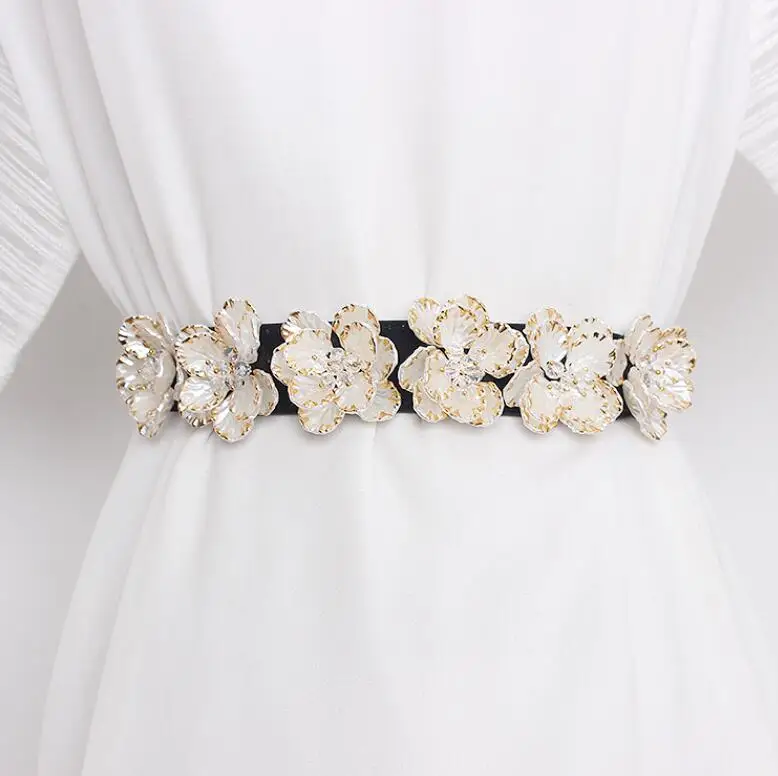 

Женский подиумный Цветочный Пояс с бусинами, корсеты для женского платья, пояс, ремни, украшение, широкий пояс R218