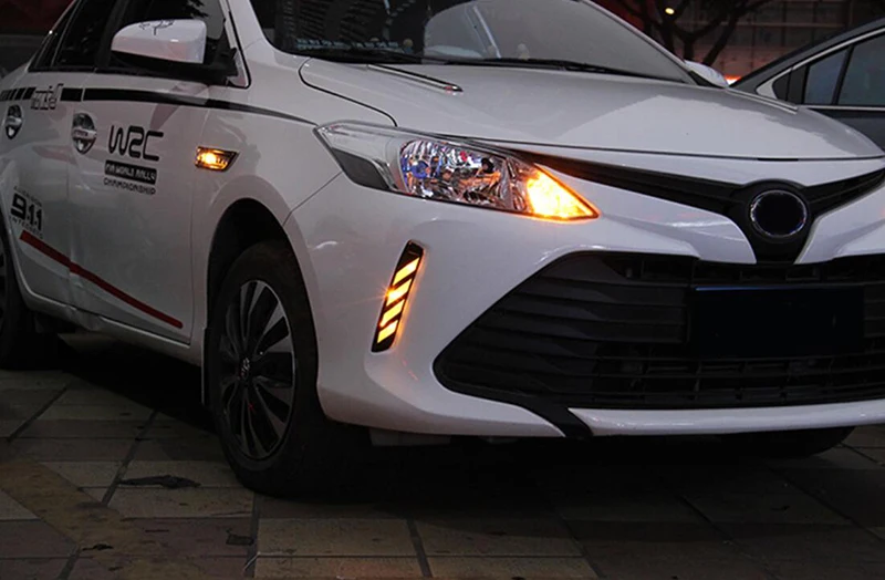 Светодиодный дневный ходовой светильник DRL для Toyota Vios Yaris 2017 противотуманная фара