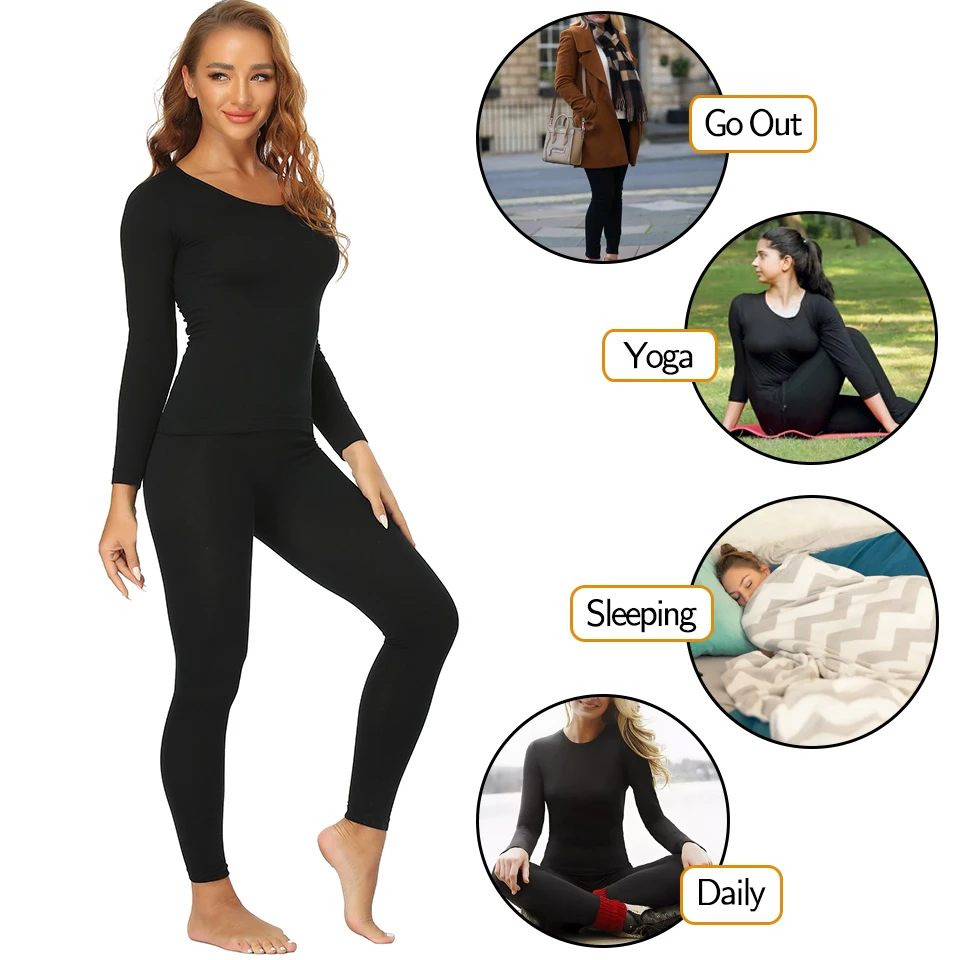 Женские комплекты термобелья с флисовой подкладкой базовый слой подштанники