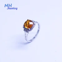 mh simple yellow quartz zircon gold opening ring for woman salary gothic wedding party girls luxury student ring fine jewelry